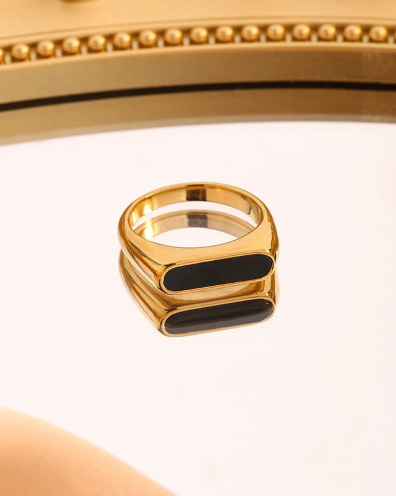 Obsidian Stone Ring
