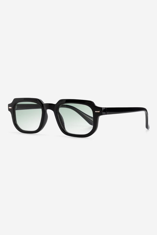 Sirocco Sunglasses - Black with Gradient Green Lenses