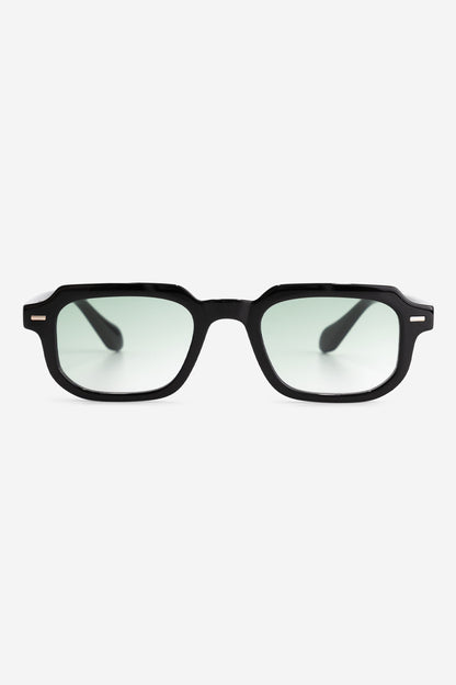 Sirocco Sunglasses - Black with Gradient Green Lenses